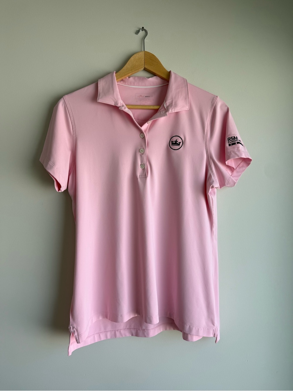 Peter Millar Women’s Golf Polo L Pink RSM Classic Crown Logo